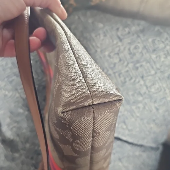 Sold!!!! Coach Tan Bag with Red and Purple Interior - Picture 10 of 11